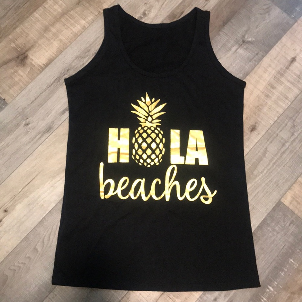 Black Graphic Aloha Beaches Tank